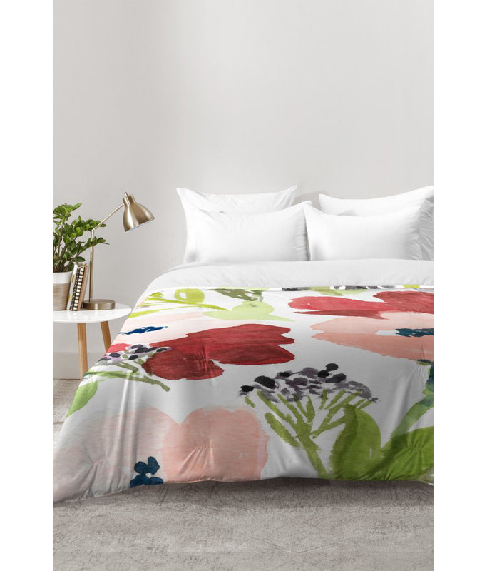 Ensemble d'édredon Poppies, Édredon pour lit simple TG + 1 taie décorative
