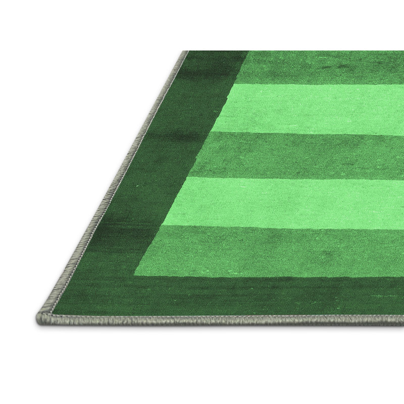 Tapis à motif abstrait vert émeraude 809, Rectangle 2 pi x 3 pi