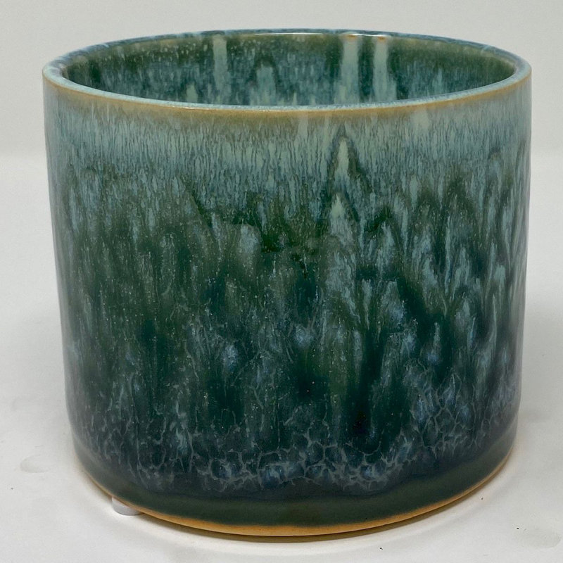 Pot de fleurs en céramique Gtelind Green, H 3,9 po x l 4,7 po x P 4,7 po