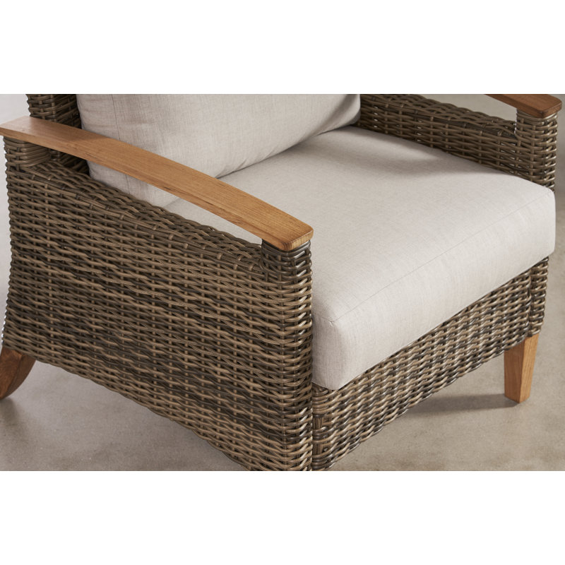 Chaise de patio en teck avec coussins Courson, Bois de frêne fréquence