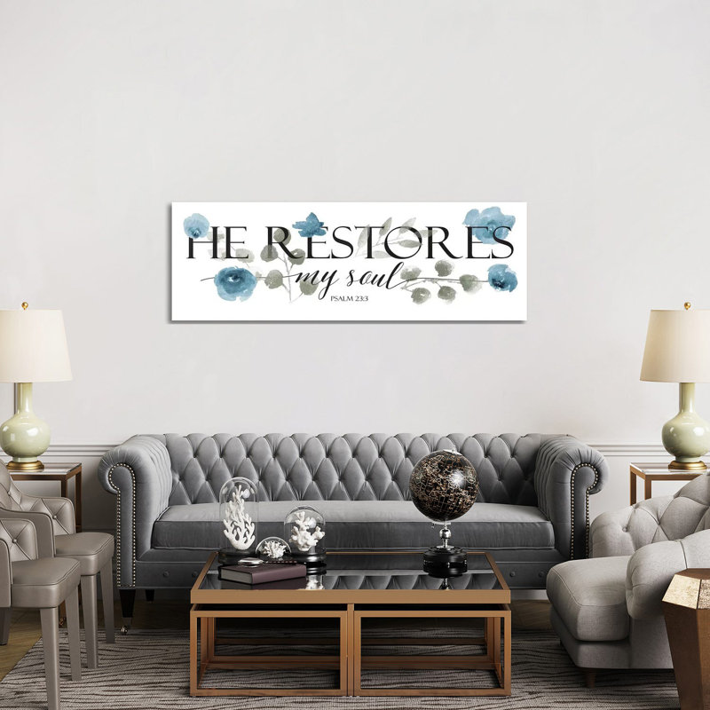 He Restores by Mlli Villa - Panoramic Print on Canvas, 50.8cm H x 152.4cm W x 1.91cm D, Wrapped Canvas