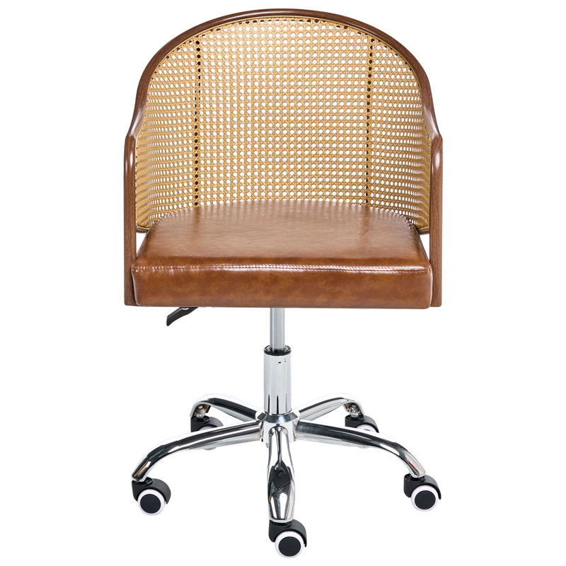 Desk Chair REDDING Faux Leather, Brown