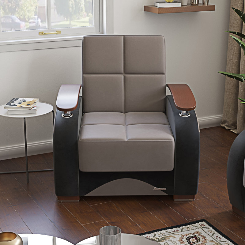 Fauteuil rembourré convertible avec rangement