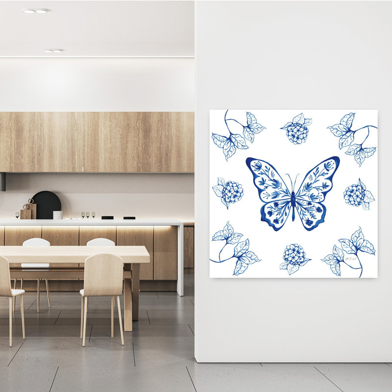 Contemporary Art Contemporary Butterfly Flower Art by Yvette St. Amant - Wrapped Canvas Print, 121.92 cm H x 121.92 cm W