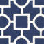 Tapis géométrique en laine / coton tissé à la main Rodgers - blanc / bleu-1515478416