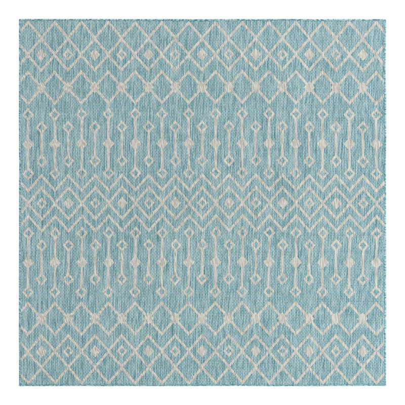 Kimber Geometric Indoor / Outdoor Rug, Square 7'10"