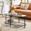 Table basse ovale en verre trempé à double couche Caoimhlin