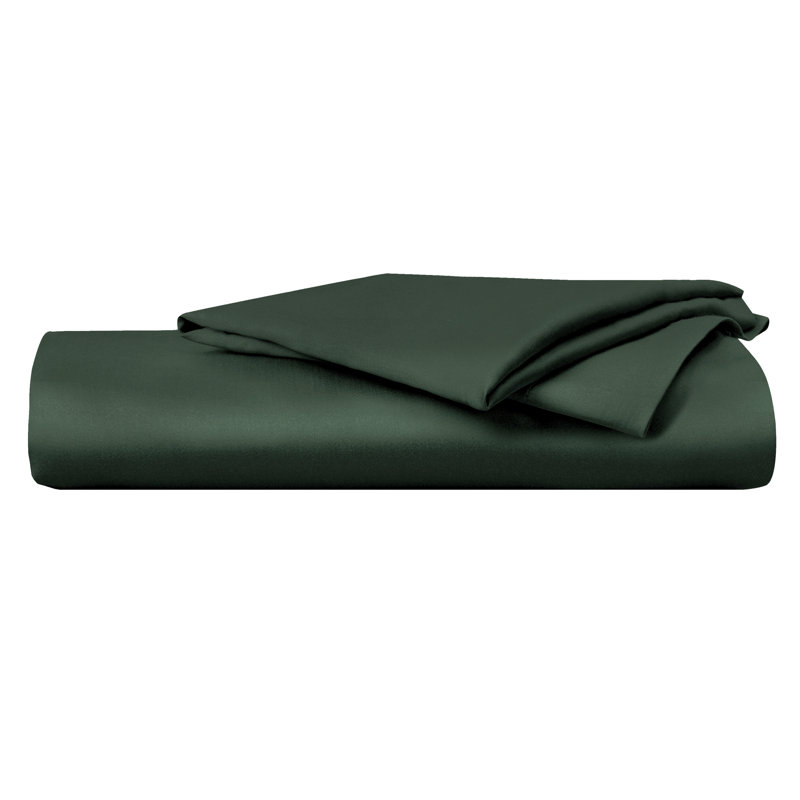 Delara 100% Eucalyptus Lyocell TENCEL™ Cooling Fitted Sheet Set – Soft, Silky & Breathable, Forst Green