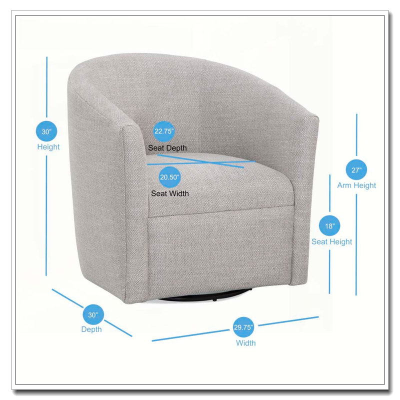 Fauteuil demi-tonneau pivotant Lainey, Beige