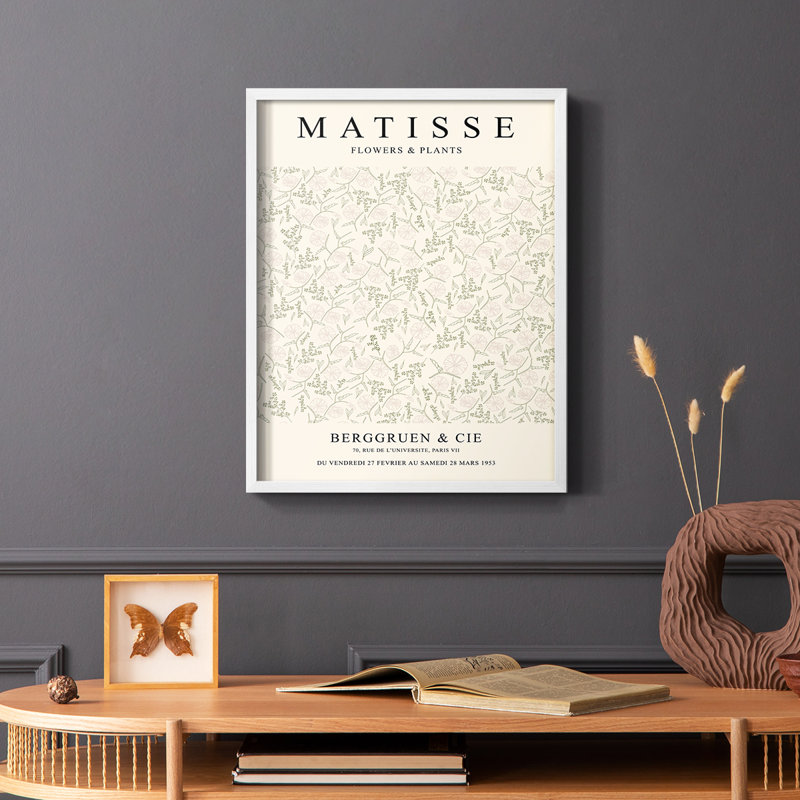 Matisse CCIV, reproduction encadrée - bois massif, H 28 po x l 22 po, Blanc