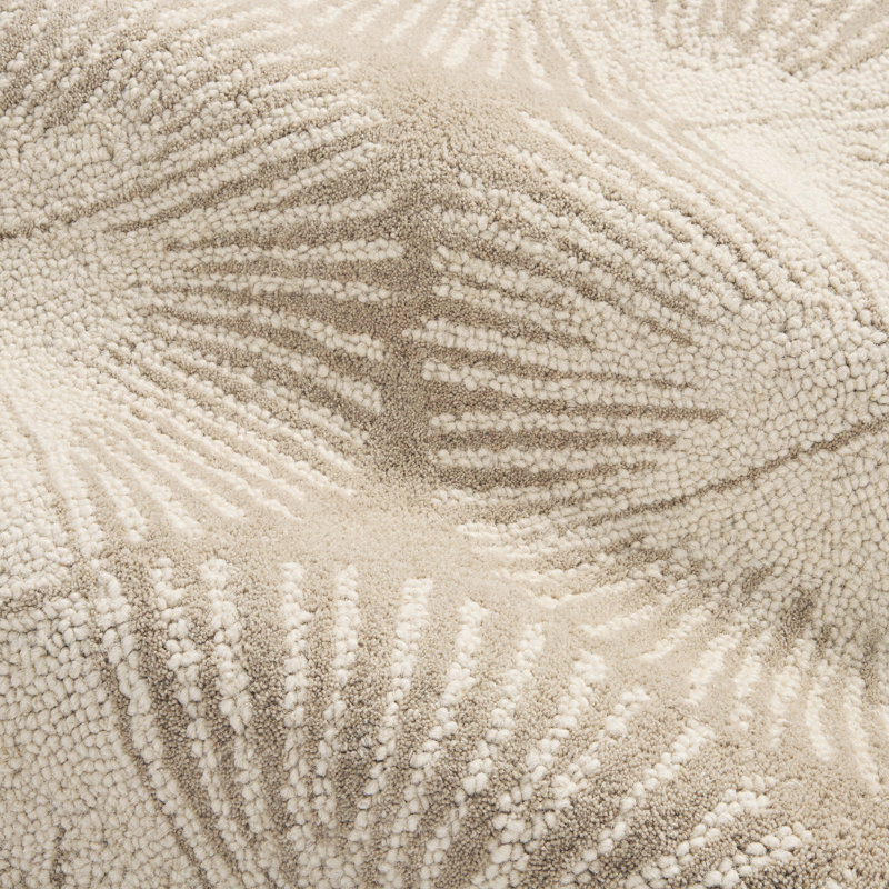 NICOLE MILLER NEW YORK Kendall Fluted Geo Handcrafted Wool Area Rug Taupe, Rectangle 6' x 9'