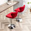 Pivotant rouge, de 2 - réglage de la hauteur du vérin à gaz, rotation de 360 degrés, revêtement, siège rembourré réglable de style contemporain (2 pièces), tissu en velours, finition tendance-212515582