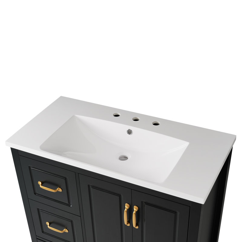 Meuble-lavabo 36 po avec lavabo, Noir