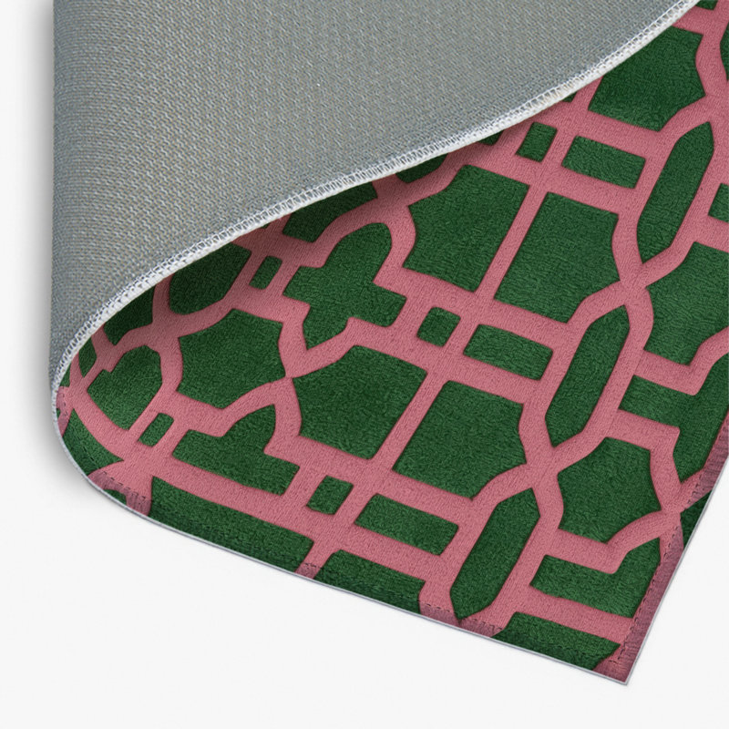 Tapis intérieur et extérieur rose Trellis, Rectangulaire 2 pi x 3 pi