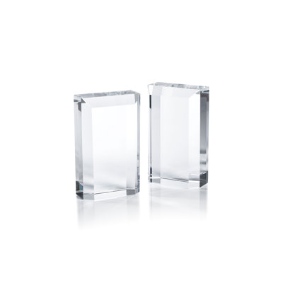 Carmac Crystal Glass Bookends
