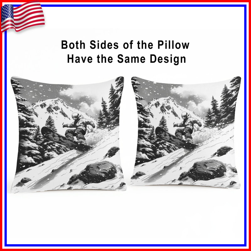 Coussin Snowboard, 16 po x 16 po