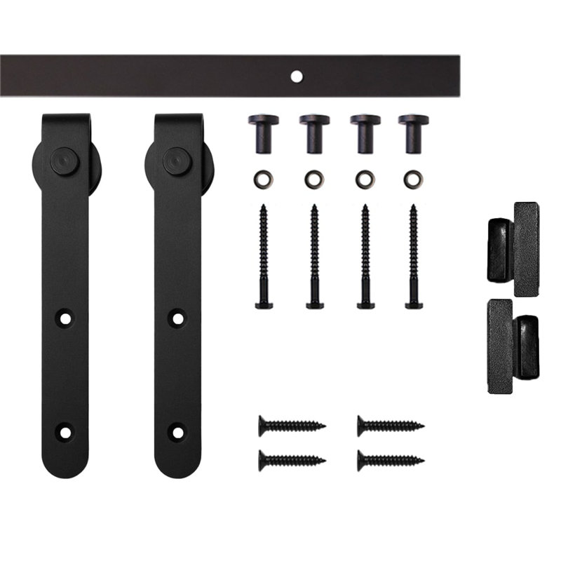 Matte Black 72-Inch Single Barn Door Hardware Kit