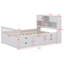 Base de lit plateforme double pleine grandeur avec tablettes de rangement, 4 tiroirs et tête de lit bibliothèque-809524689