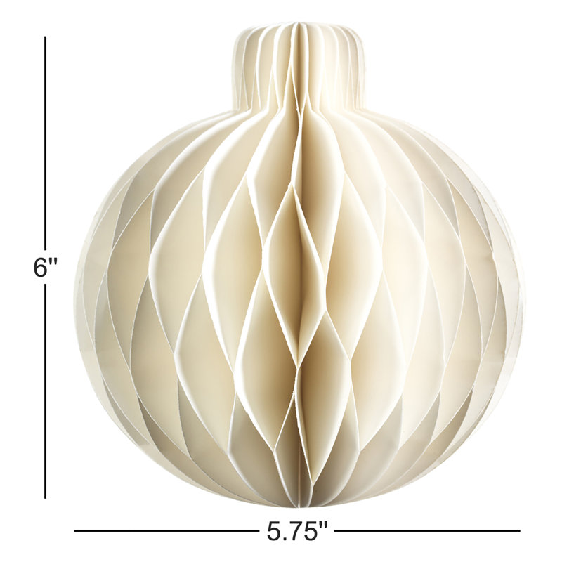 Ornements en sphère de papier Miriam, H 6 po x l 5,75 po x P 5,75 po