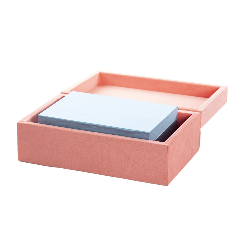 Montaigne Decorative Box, Coral/Blue