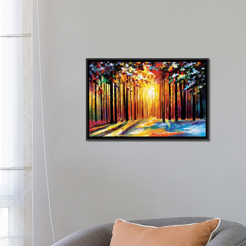«Sun of August», reproduction d'art sur toile tendue, H 18 po x l 26 po x P 1,5 po, Toile avec cadre noir