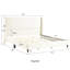 Lit king-size à oreilles en velours beige - Un élément essentiel et moderne de la chambre à coucher - Style élégant