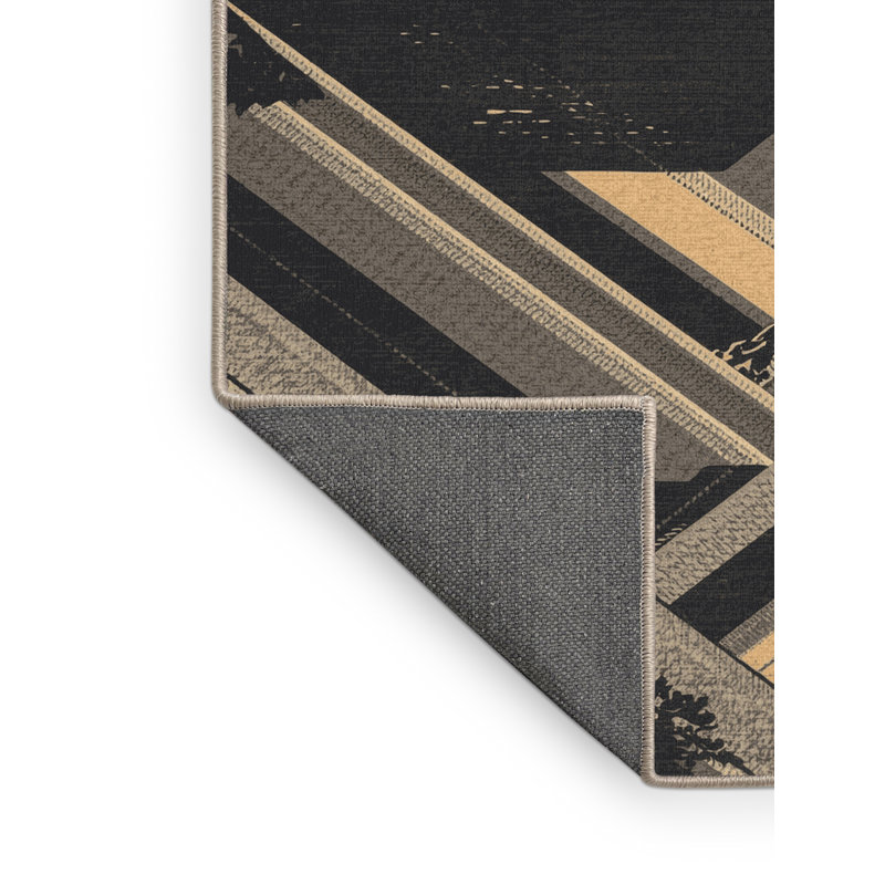 Tapis à rayures rustiques douces et douces, 5 x 7