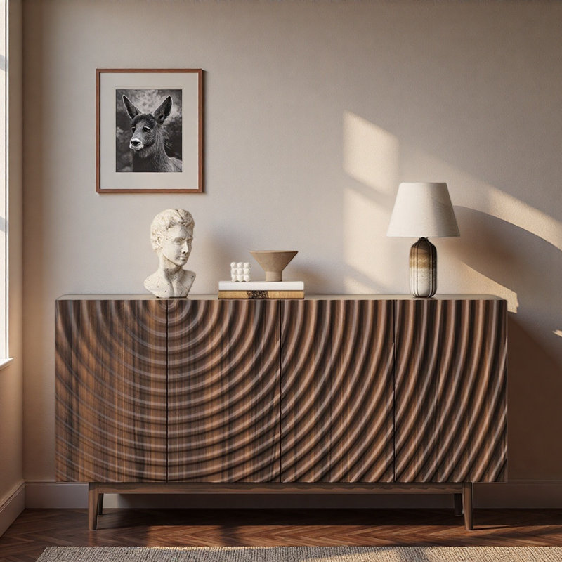 Simple And Retro Carved Sideboard