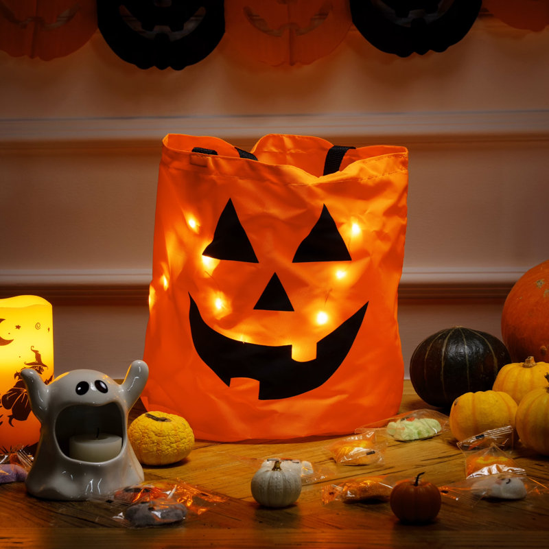 3 seaux de citrouilles d'Halloween, 10 seaux de bonbons DEL