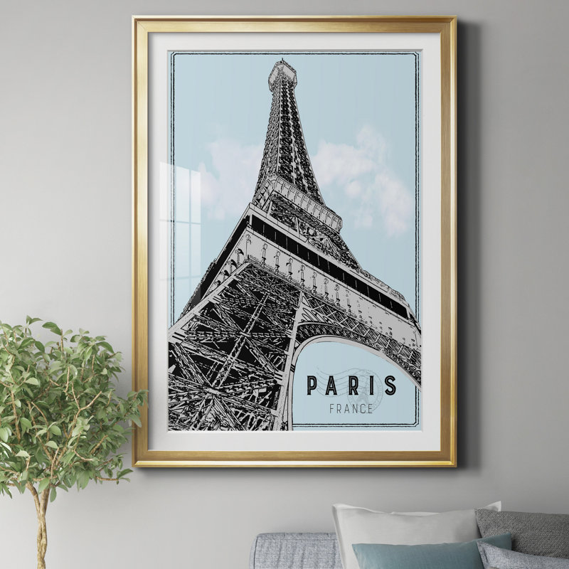 Mid Modern Paris - Cadre photo, impression sur papier, Cadre doré, H 30,5 po x l 42,5 po x P 1,5 po