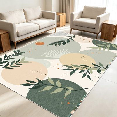 1pièces de tapis abstraits botaniques pour le salon, doux et confortables, adaptés à toutes les saisons, faciles à entretenir, tapis de sol intérieur lavable à la machine, sous la table de ferme convenant à la chambre à coucher, à la salle à manger, au couloir, au patio, au balcon, à la maison