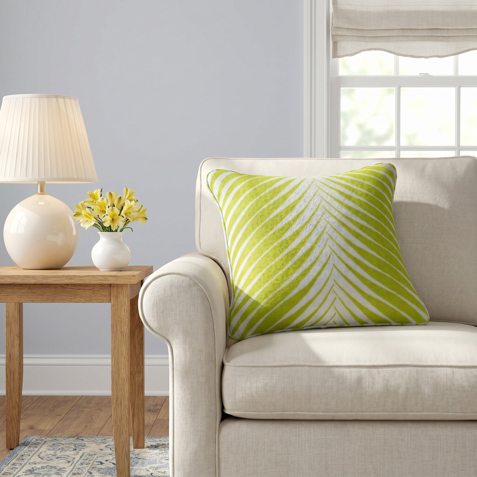 Annaya Sunbrella® Throw Pillow, Green, 18" x 18"