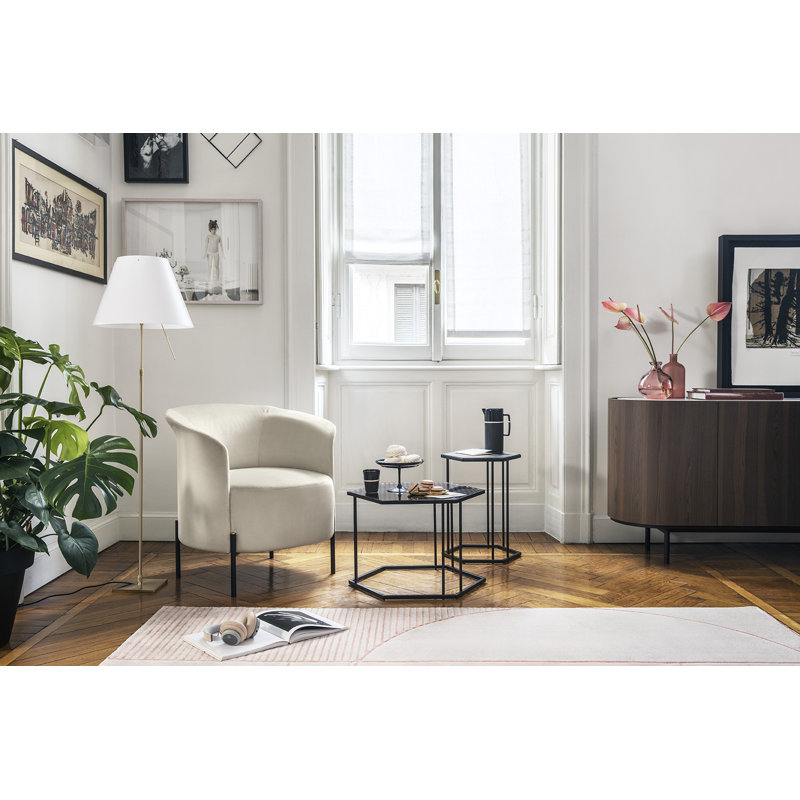 Costanza Floor Lamp with On/Off Switch, Silver, Petroleum Blue
