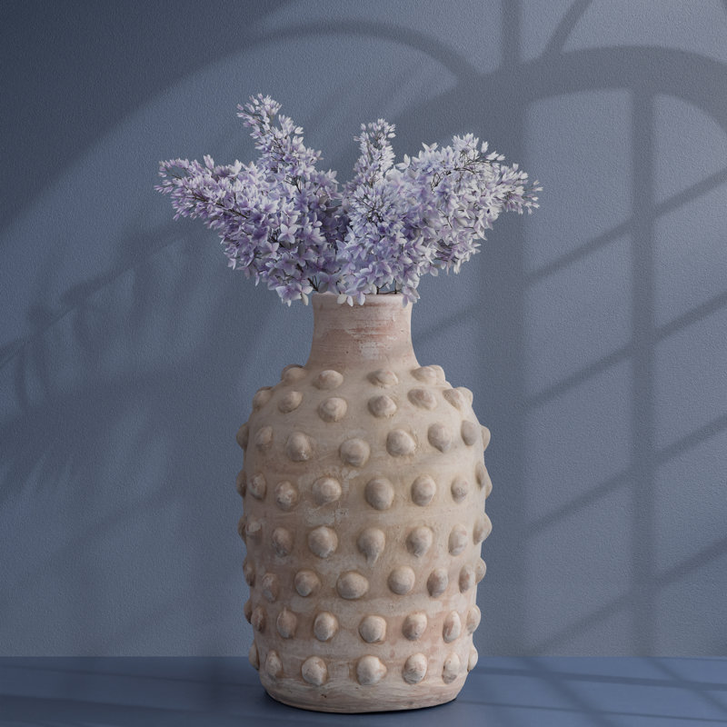Vase en terre cuite de 9,25 po x H 12,25 po