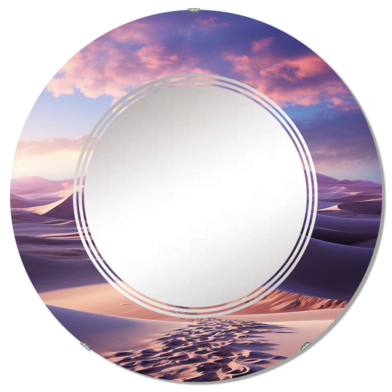 Duo - Miroir mural égyptien rond, 32 po x 32 po