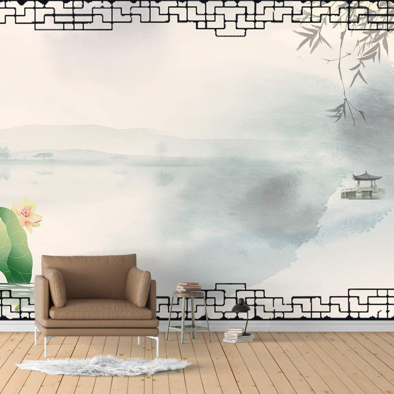 Idea4Wall, peintures murales murales pour chambre à coucher, lotus dans le lac, L 100 po x L 144 po