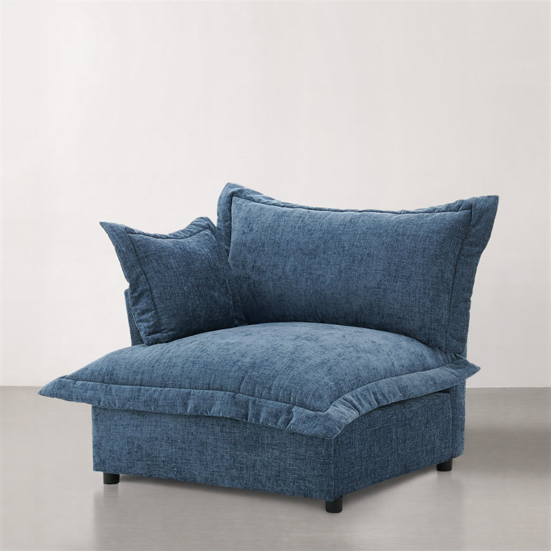 Upholstered Armchair, Navy