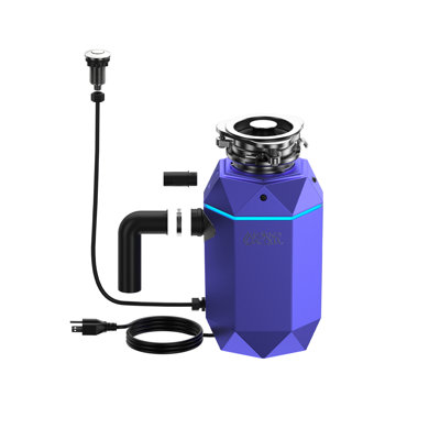 FORNO ACQUA BrightDIAMOND ,1HP Super Quiet Garbage Disposal Corded with Motion Sensor Cabinet Light & Pre-Wired Air Switch