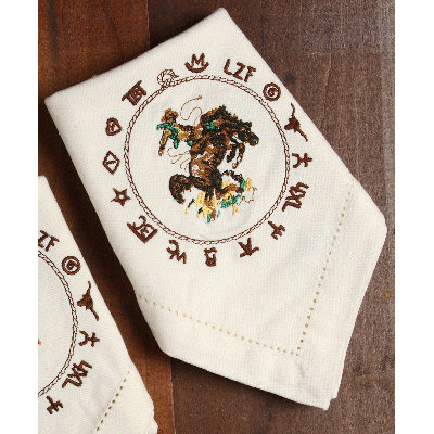 Valentina Cotton Embroidered Square Napkin