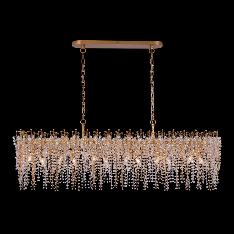Fuji 12 LT True Brass Linear Pendant Allegri