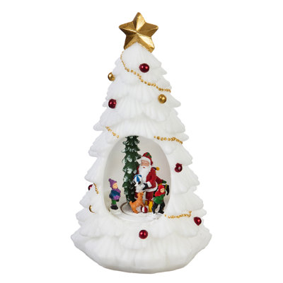 Décoration de noël arbre de noël à del et table père noël haut