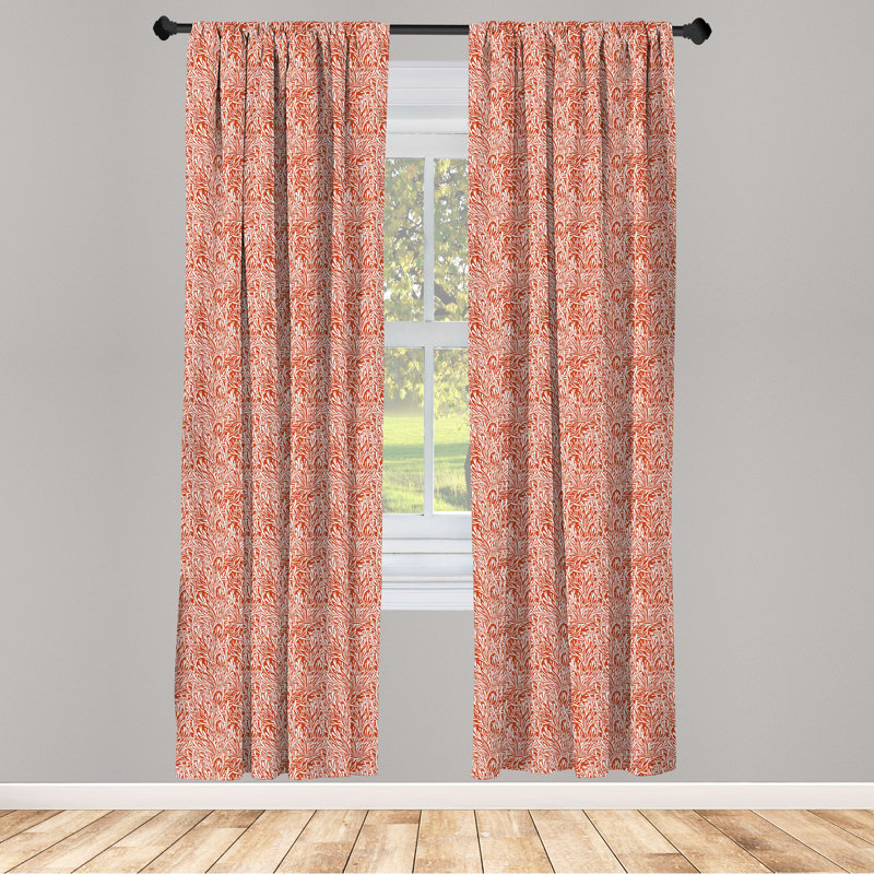 Summer Floral Semi-Sheer Rod Pocket Curtain Panels, 28" x 95"