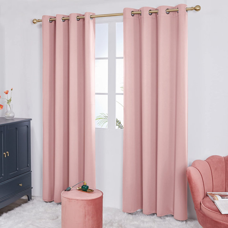 Thermal Insulated Room Darkening Grommet Curtain Panels (Set of 4), Pure White, 52" W x 63" L