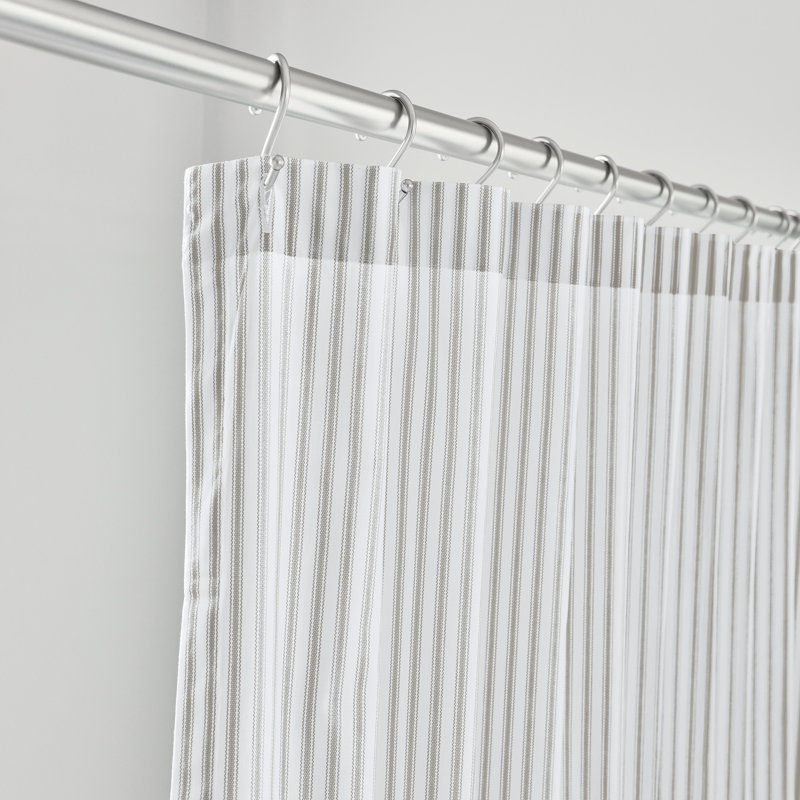 Blass Ticking Striped Shower Curtain, Fawn