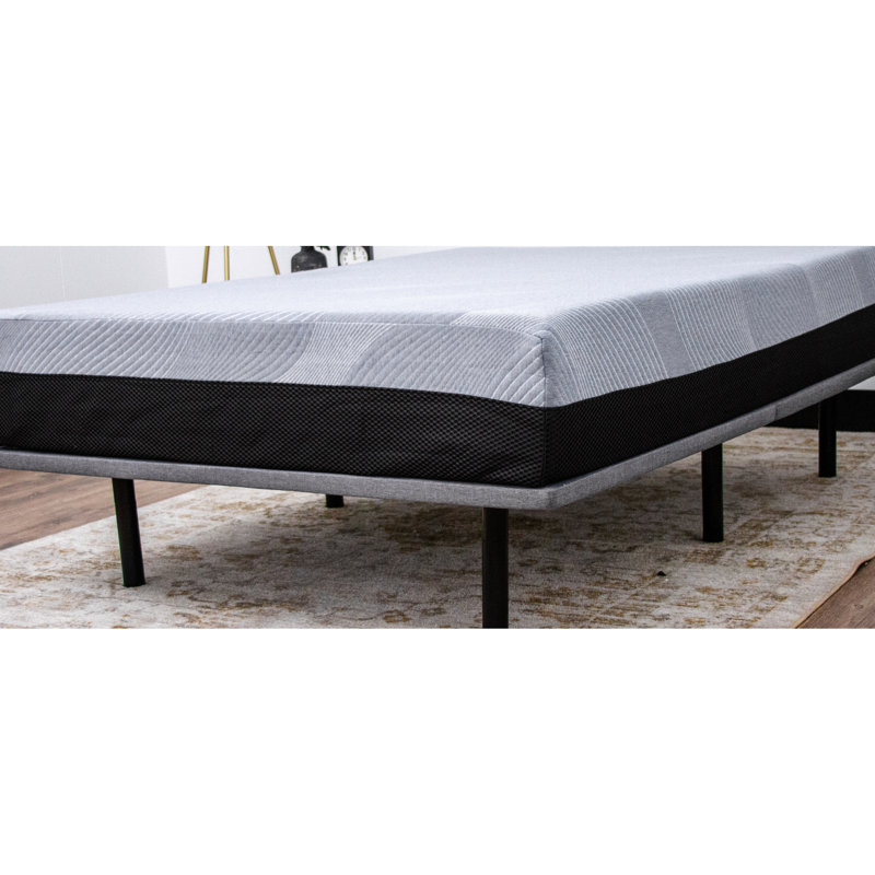 X Series Twin Xl Upholstered Platform - Gray Woven, Adjustable Leg Heights, 1000 Lbs Weight Capacity, Steel Frame, Foldable Hinged, Quick Assembly Foundation Series, Modern Design, Load Cloth, Hinged