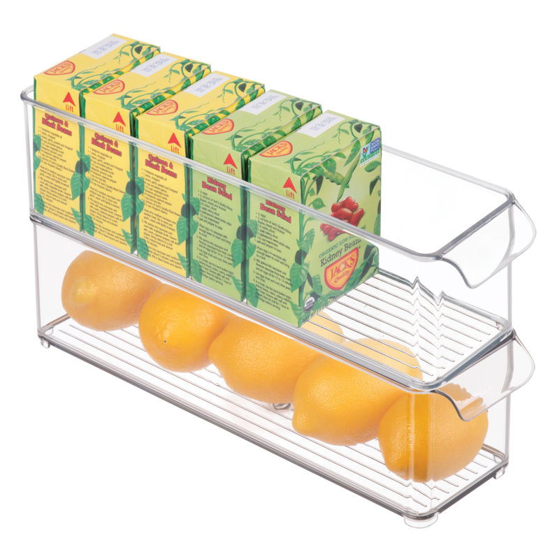 iDesign Kitchen Binz BPA-Free Plastic Deep Stackable Organizer with Handles, Clear