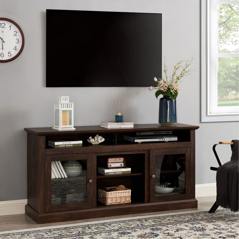 Idara TV Stand, Entertainment Console for TV Up to 65", Brown