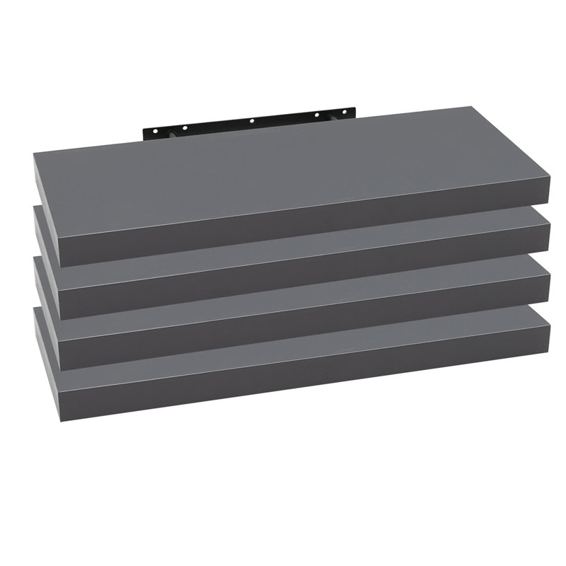 Gav 4 Piece Floating Shelf, Grey, 3.8cm H x 60cm W x 22.9cm D