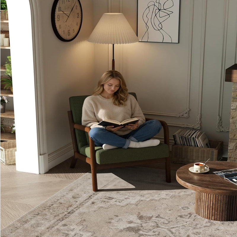 Fauteuil d'appoint ergonomique MidCentury Modern, Green