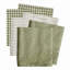 Ensemble de 4 torchons de cuisine vert sauge, 100 % coton, en éponge tissée absorbante, pour frotter et nettoyer, 30 x 30 cm, lavables à la machine